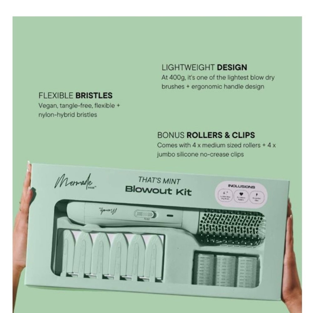 Anthropologie Mermade Hair “That's Mint” Iconic limited edition Blowout Brush - Picture 5 of 8